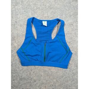 J. Crew SleekStretch zip-front sports bra Women's Medium Blue Re-Imagined